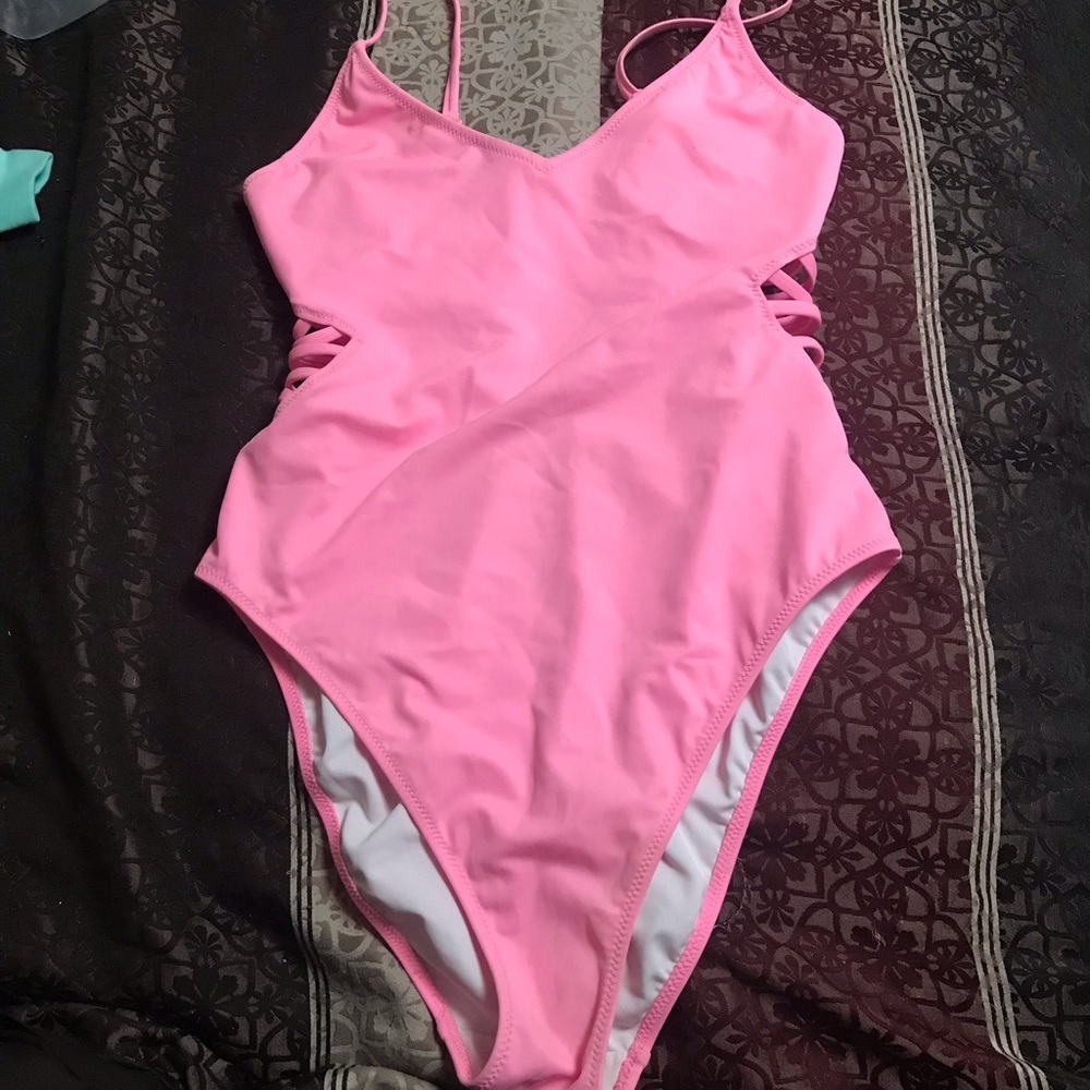 Neon Pink Strappy Victoria Secret 1 Piece